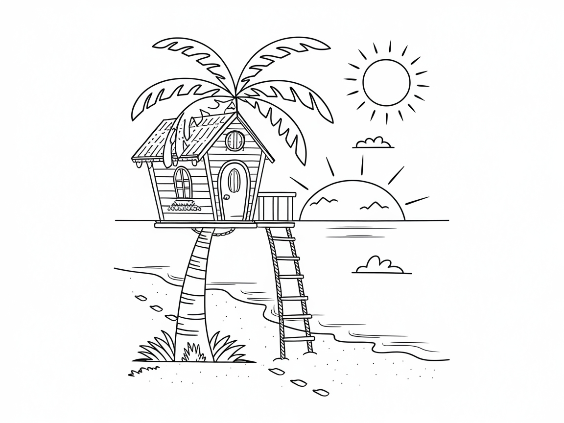 Cozy Beach Treehouse with Sunset Views