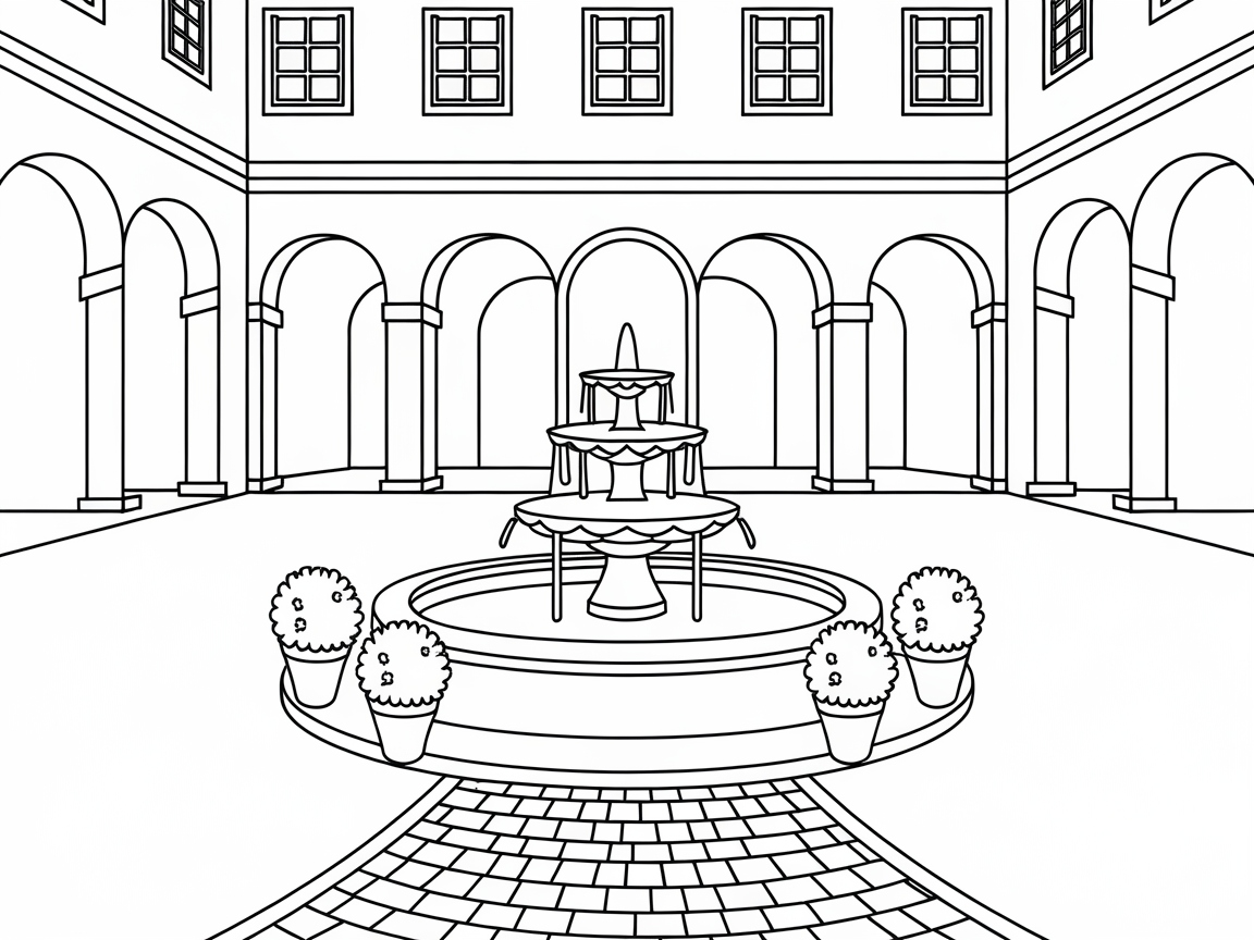 Discover Serenity in This Grand Courtyard Scene