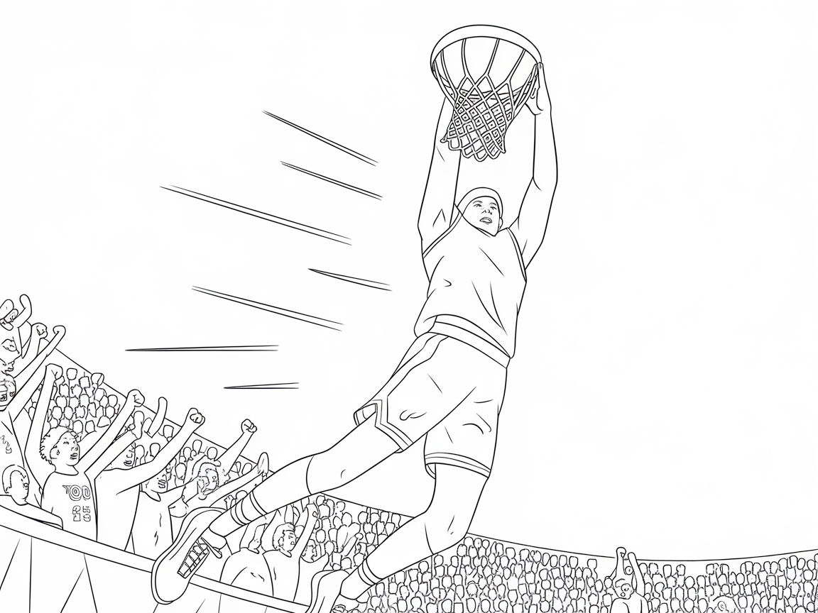 Slam Dunk in Action: A High-Flying Basketball Moment