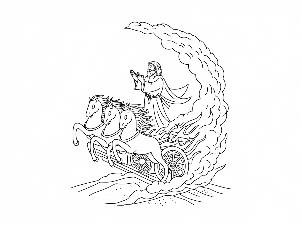 Capture the Ascension of Elijah in a Fiery Chariot