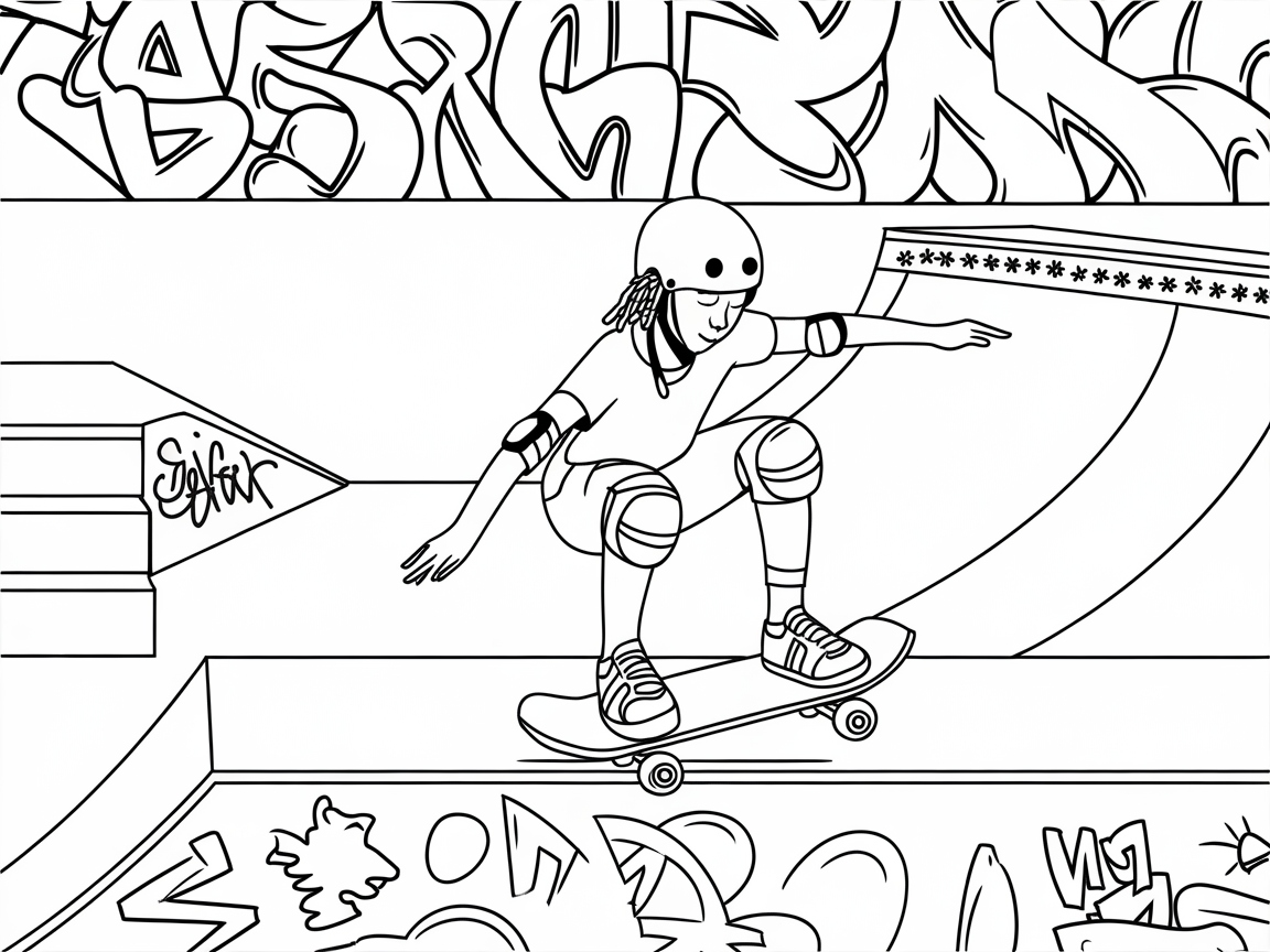 Ride the Ramp: Skateboarding Girl in Action