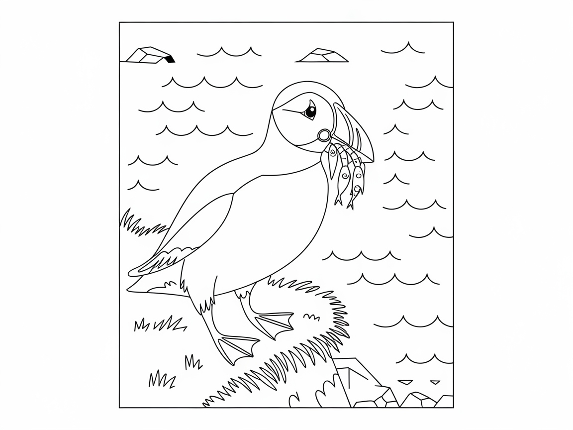 Charming Puffin by the Sea