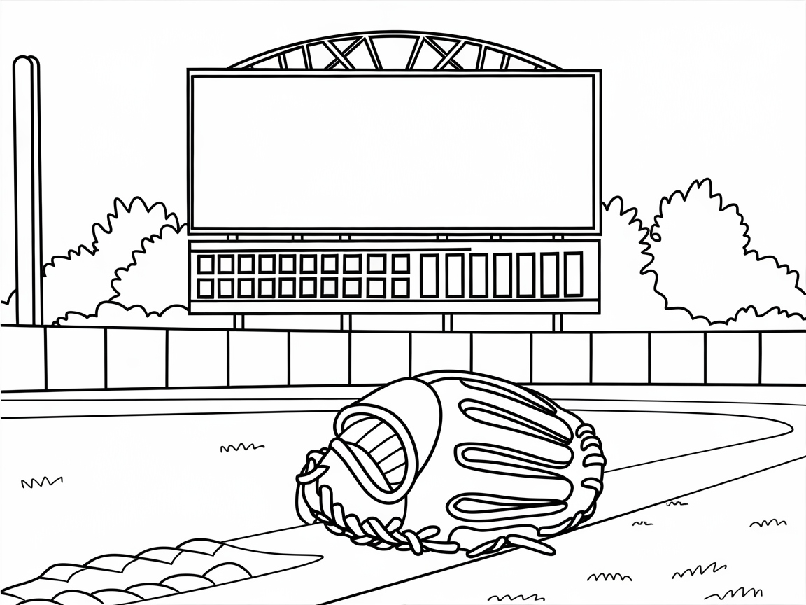 Capture Game Day with This Baseball Glove and Scoreboard Scene