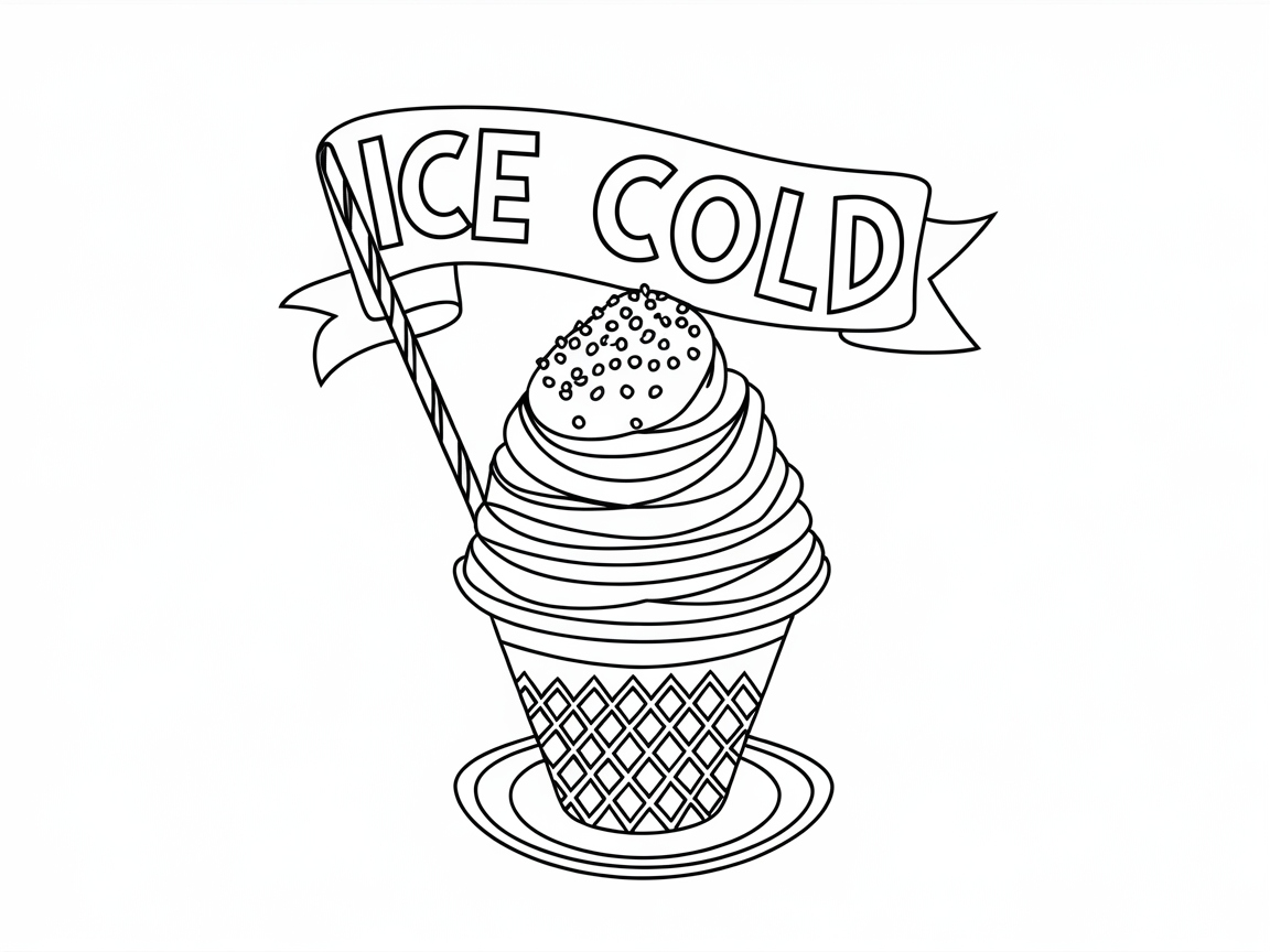 Chill Out with This Frosty Treat Coloring Page