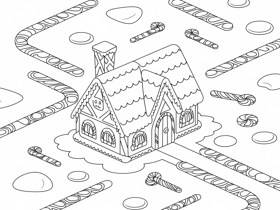 Gingerbread House in a Candy Wonderland
