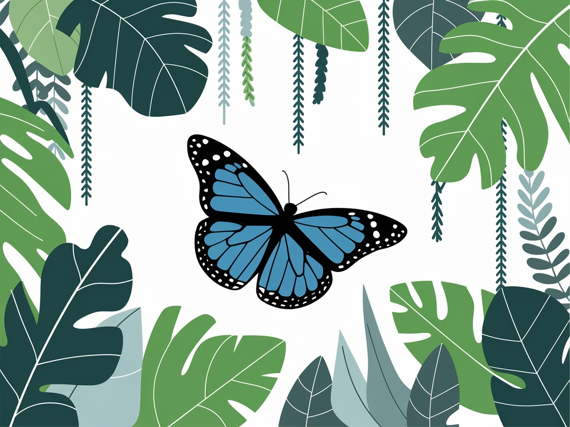 Color a Tropical Monarch Oasis