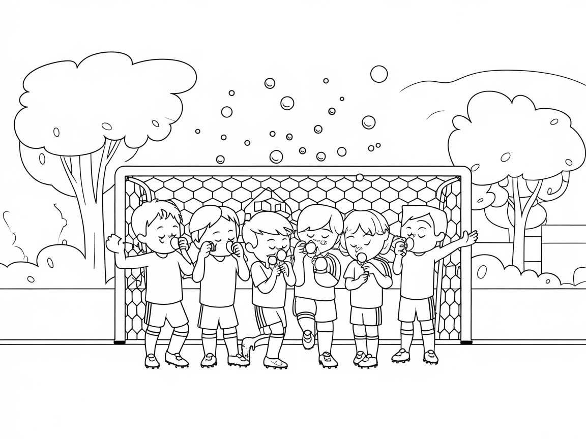 Score with This Bubble Soccer Fun Coloring Page
