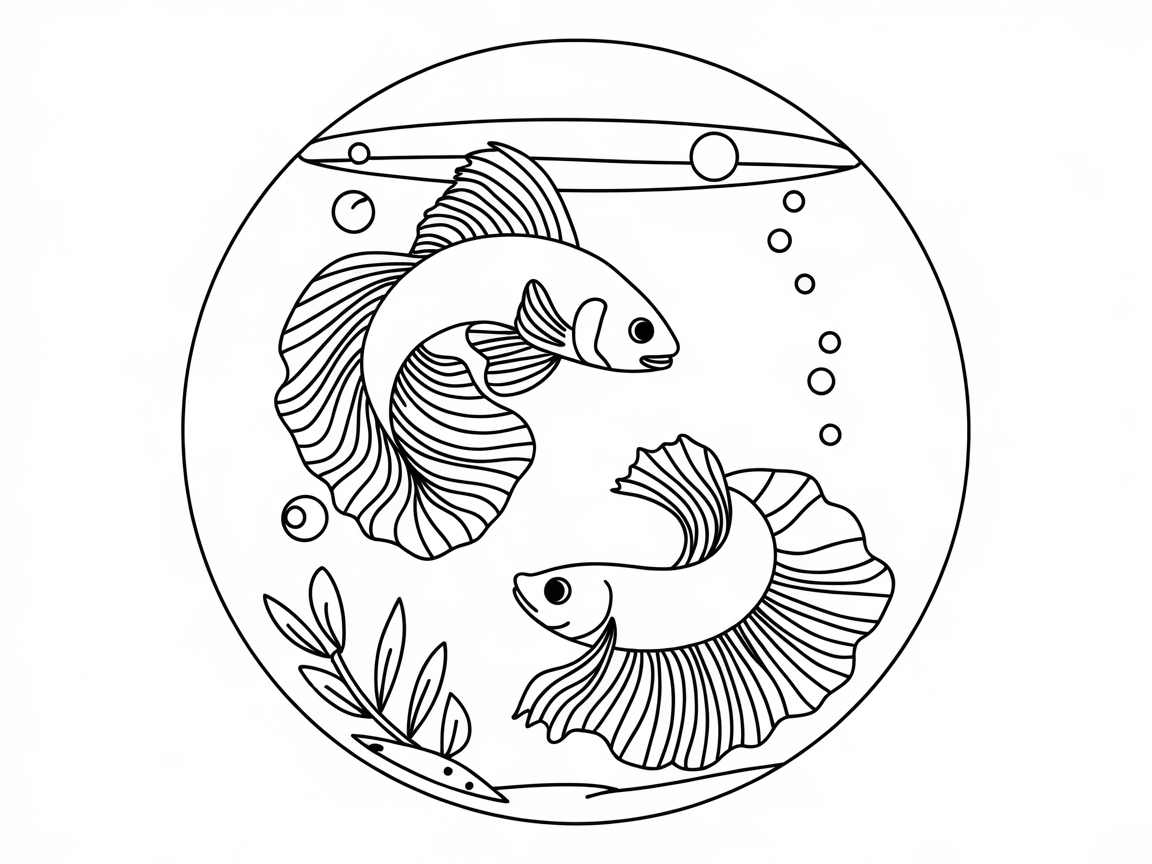 Dynamic Betta Fish Duo in a Bowl