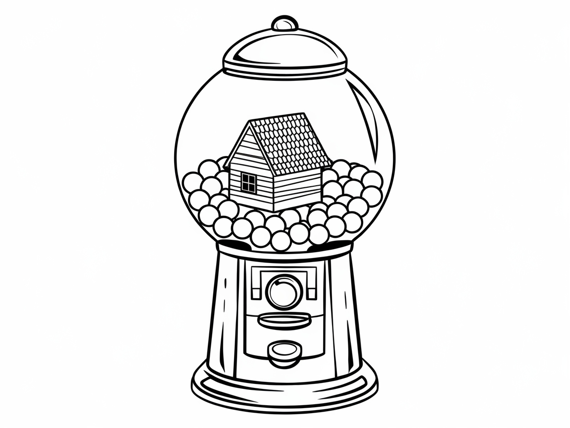 Charming Cabin in a Gumball Machine