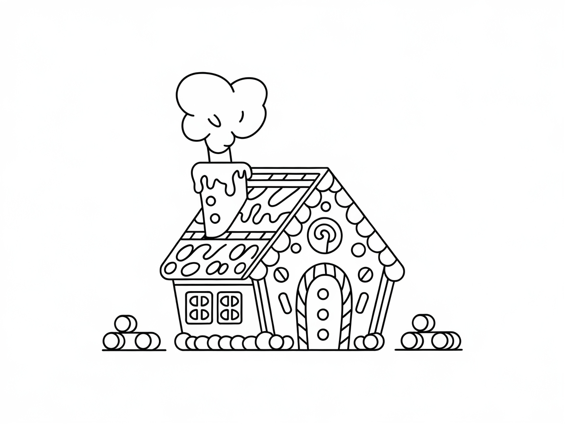 Sweet Gingerbread House Coloring Page