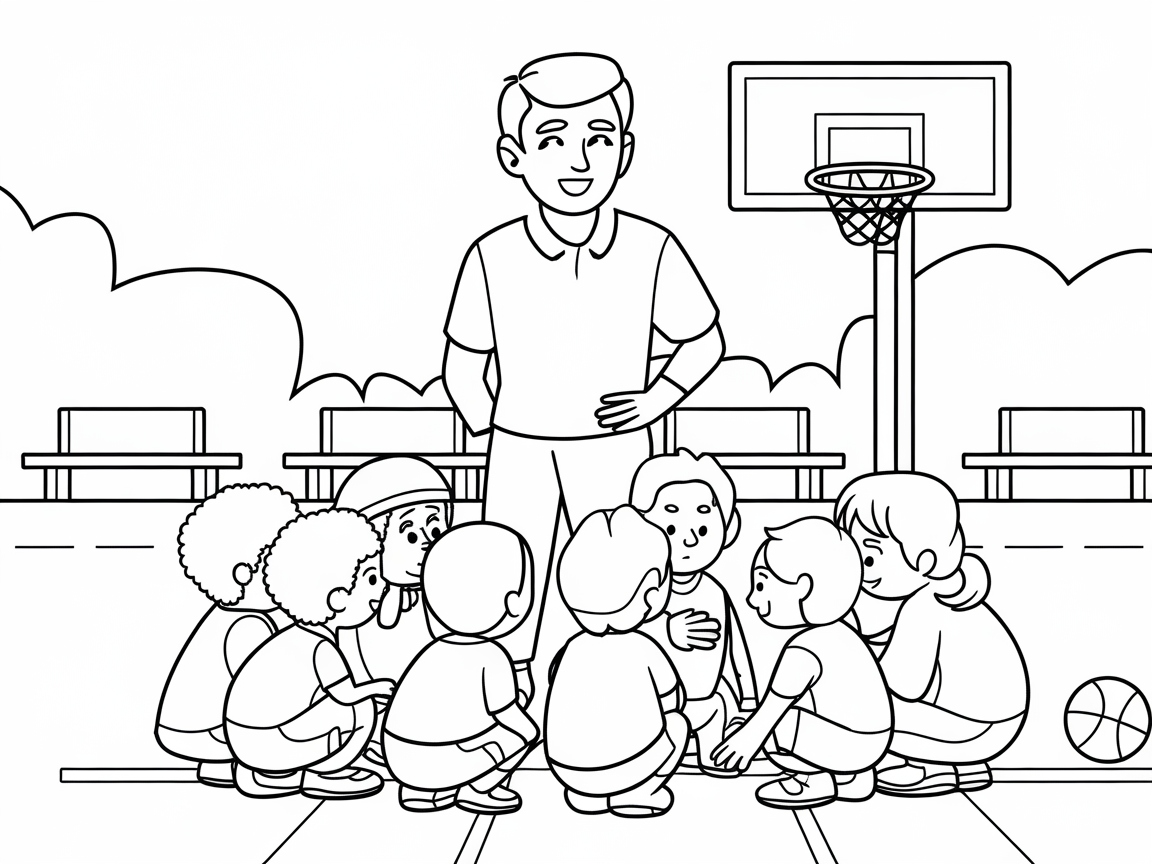 Capture the Coaching Moment in This Coloring Page