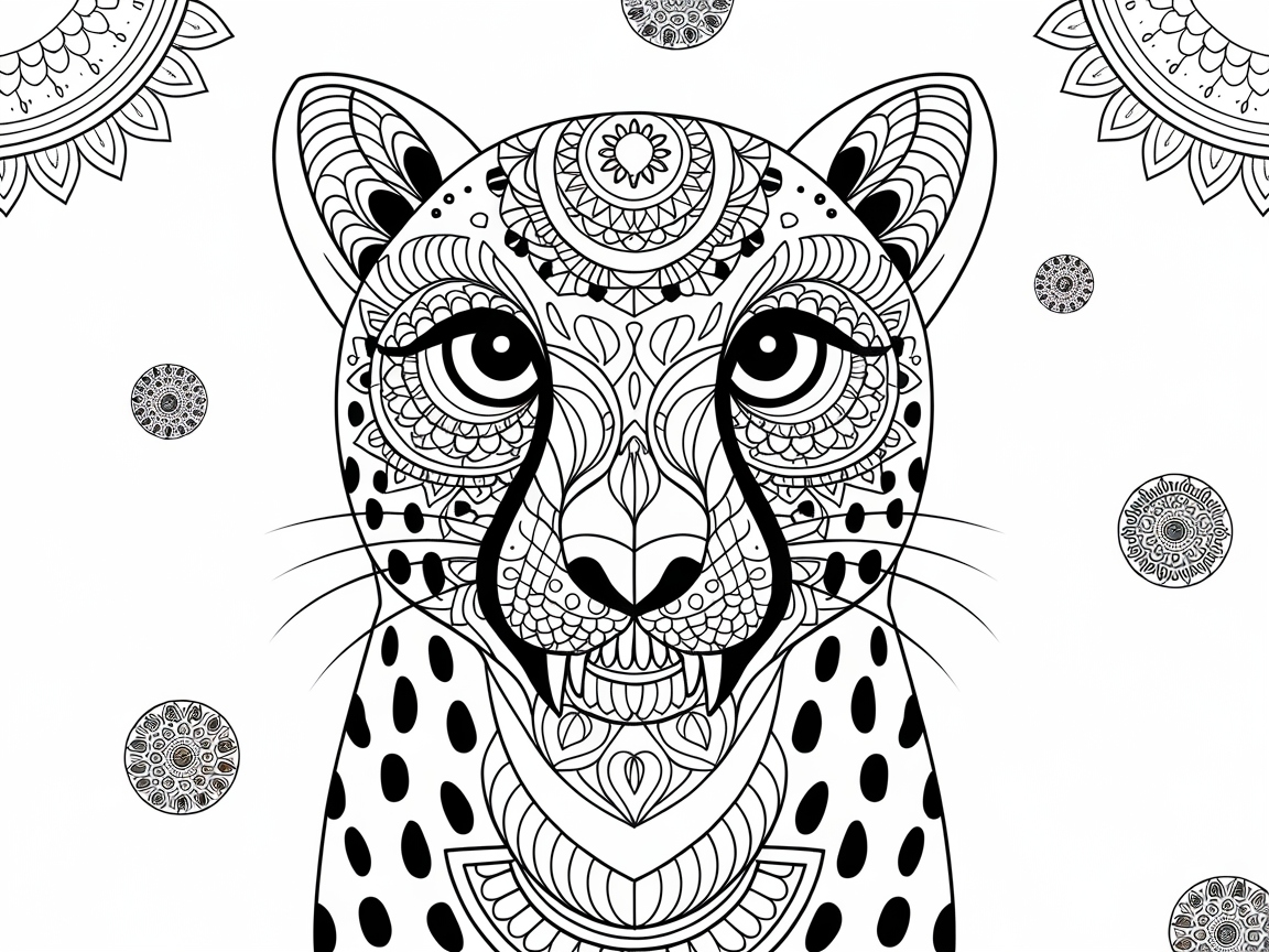 Intricate Mandala Cheetah Face