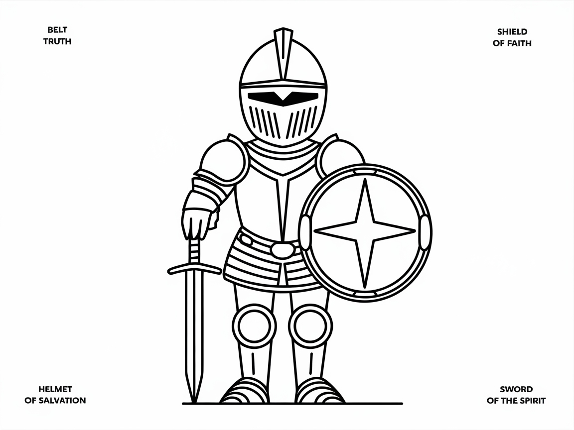 Armor of God Knight Coloring Page