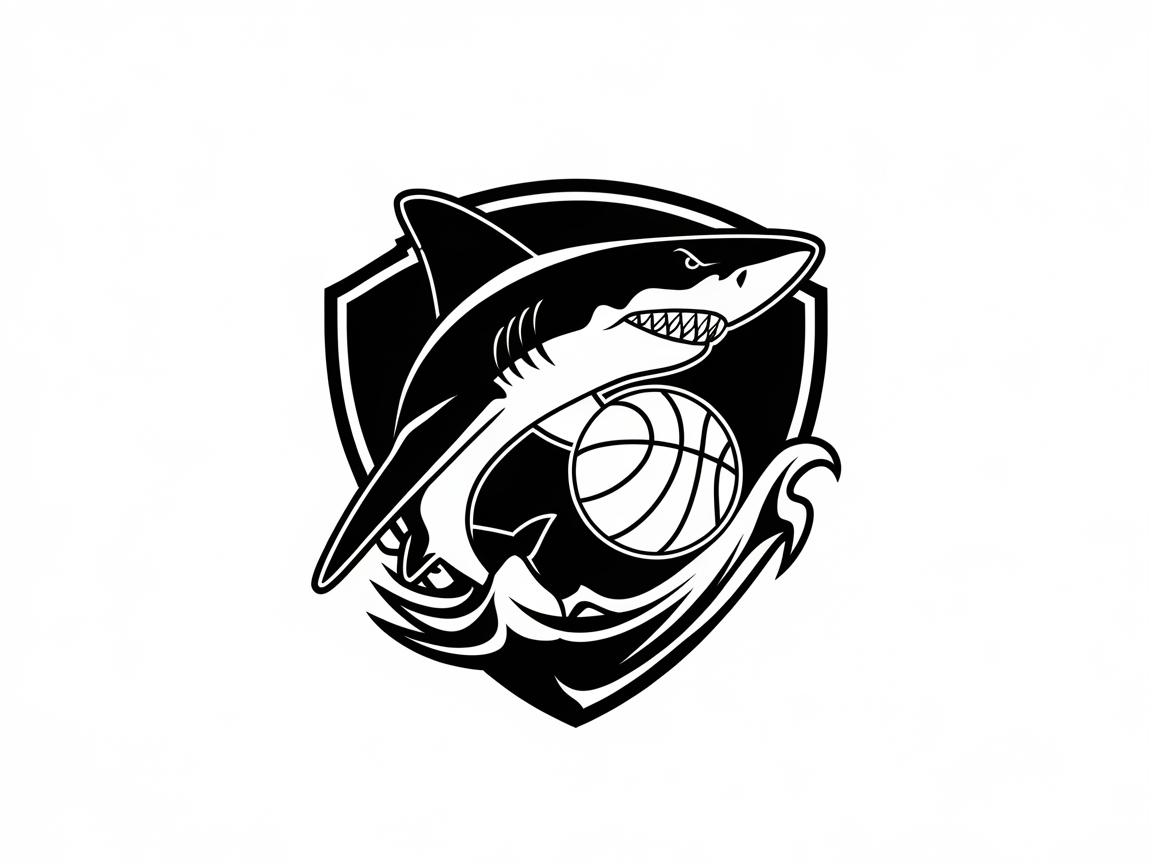 Dive into This Shark Basketball Logo