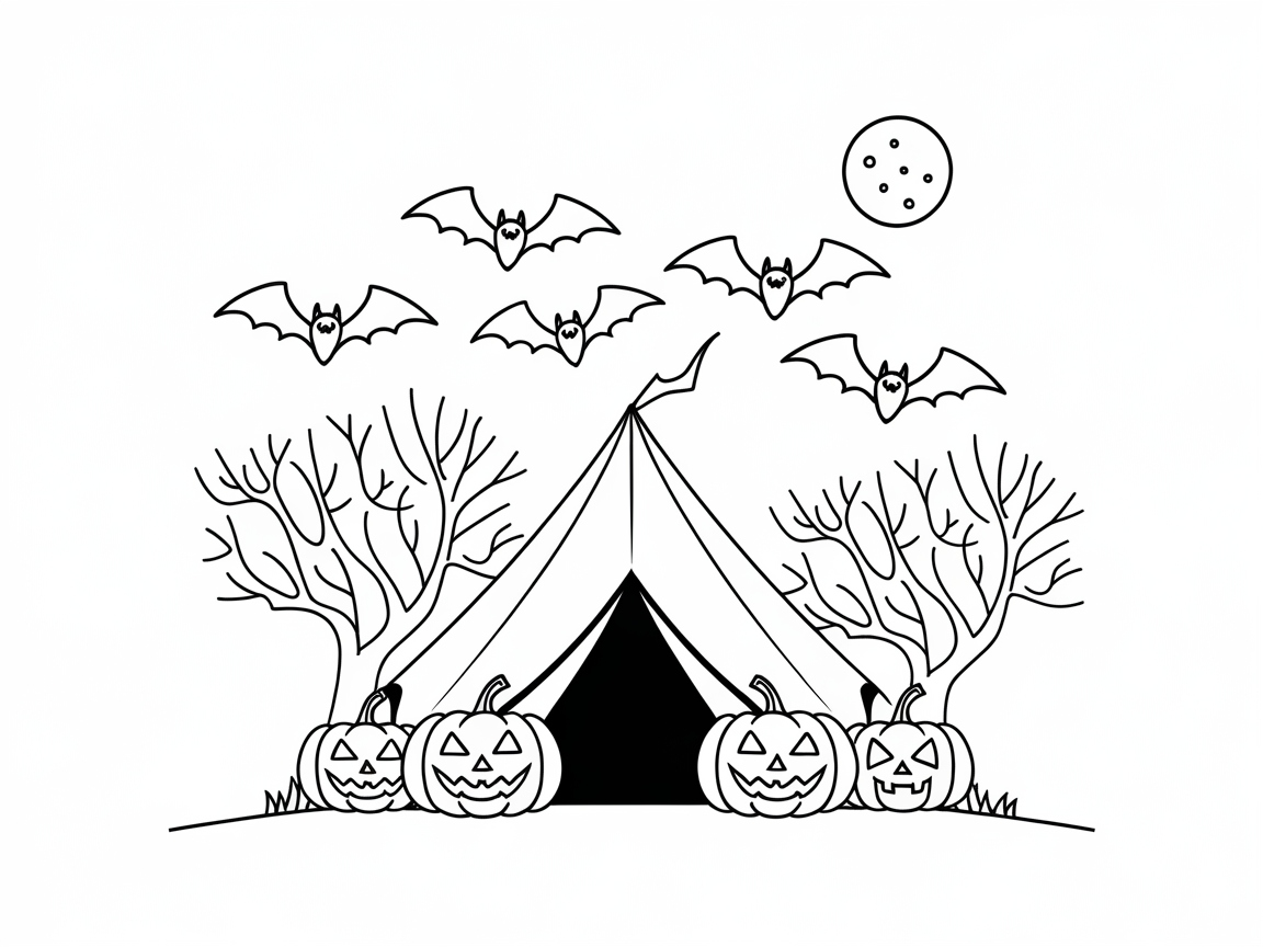 Spooky Halloween Campout Scene Awaits