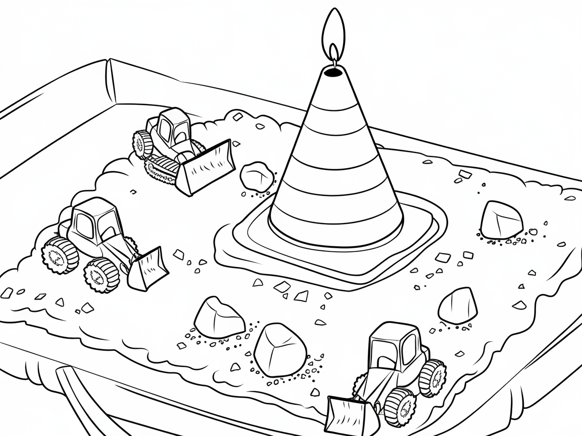 Build Up Fun with This Construction Site Cake Coloring Page