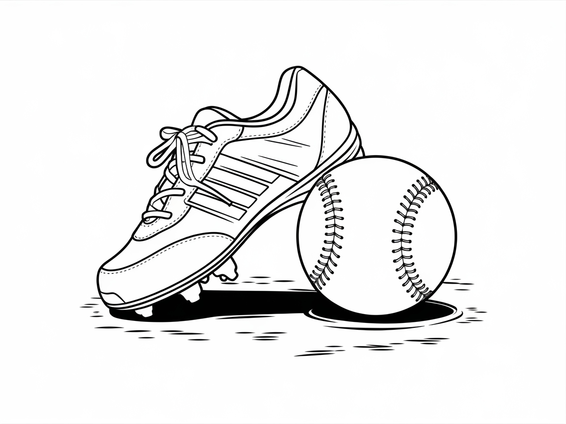 Slide into Style with This Baseball Cleats Coloring Page