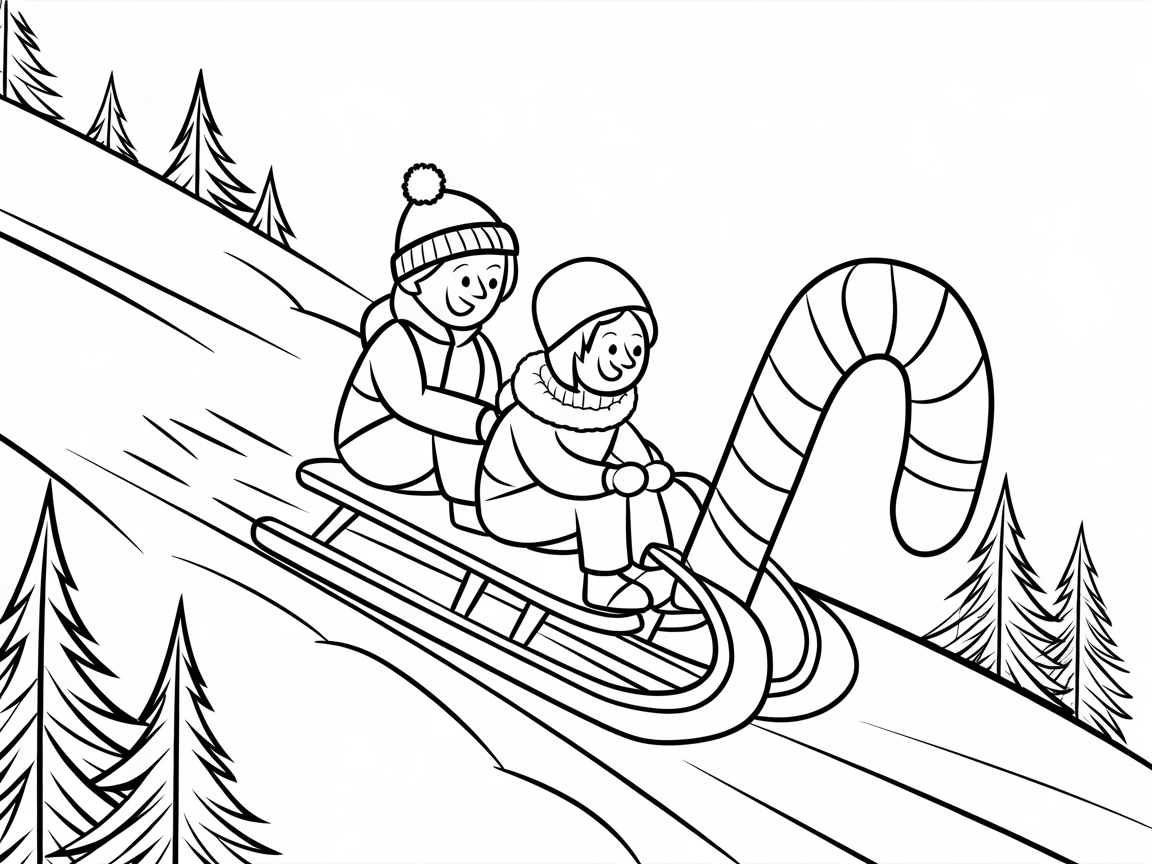 Sledding Adventure with a Candy Cane Twist