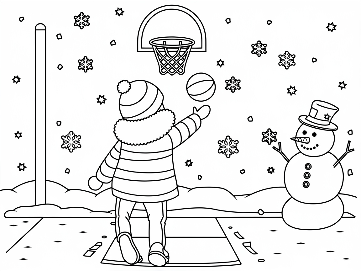 Winter Hoops Fun with a Frosty Friend