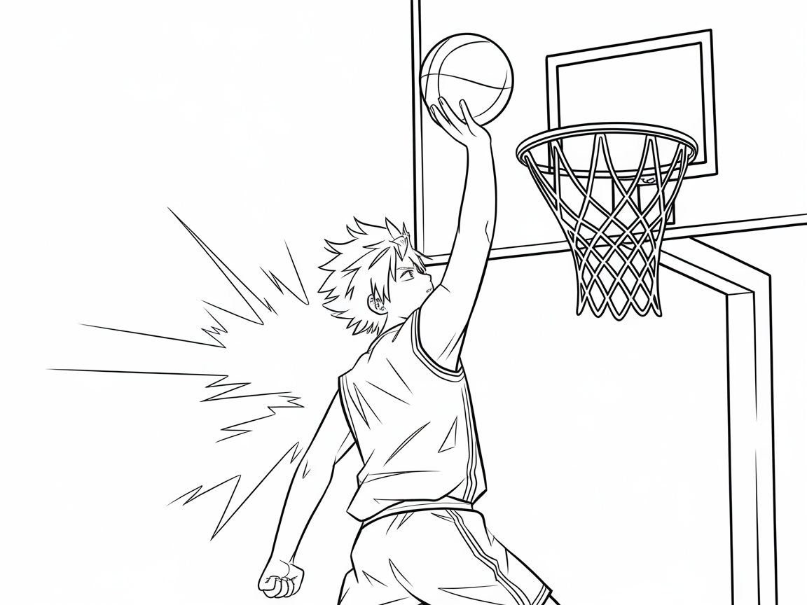 Anime-Style Slam Dunk Action