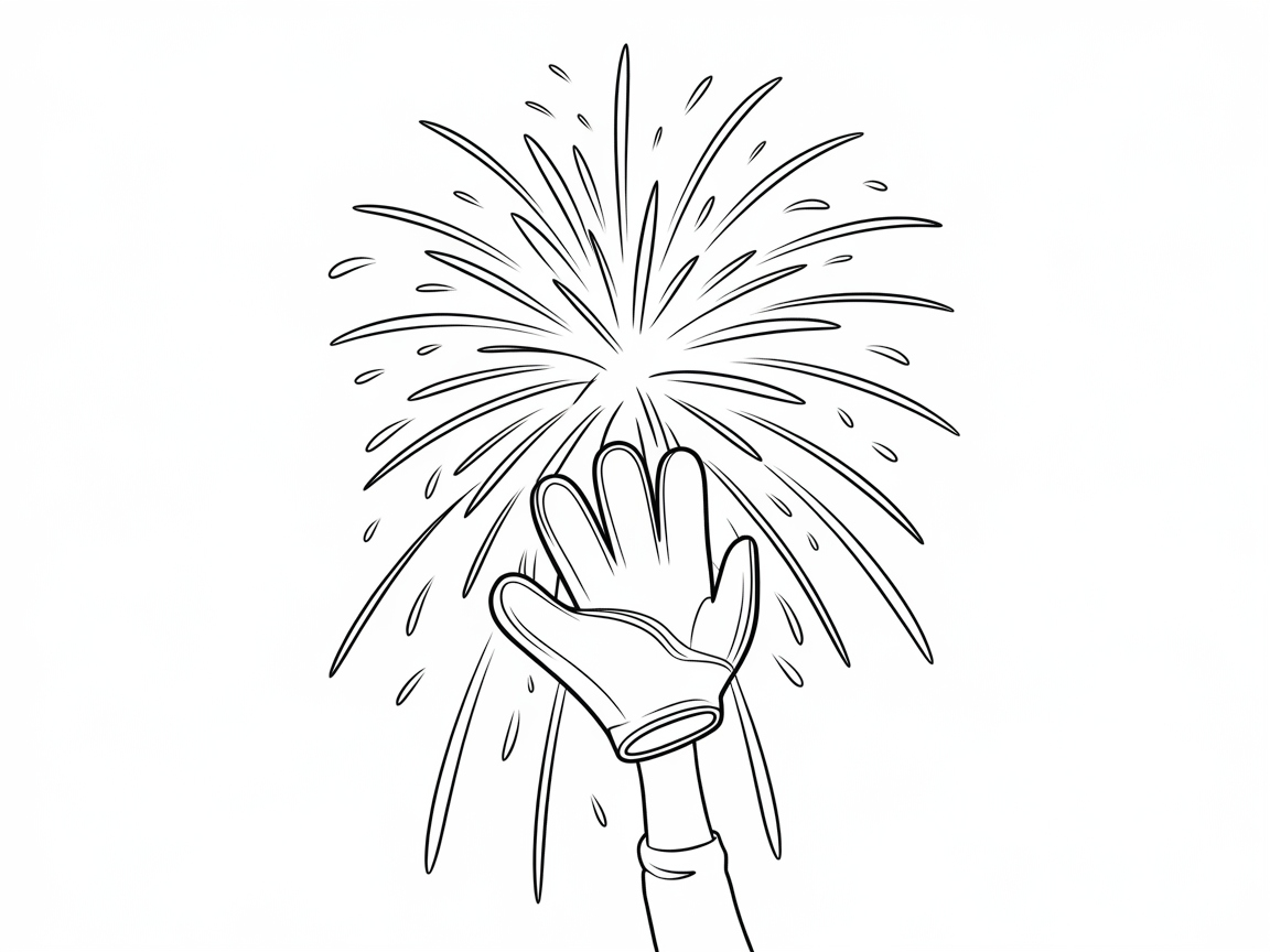 Catch the Fireworks with This Festive Baseball Glove Page