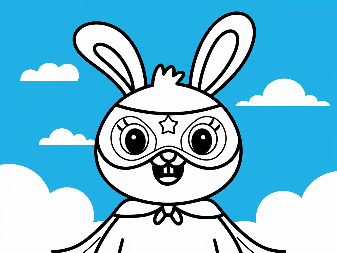 Superhero Bunny Ready to Soar