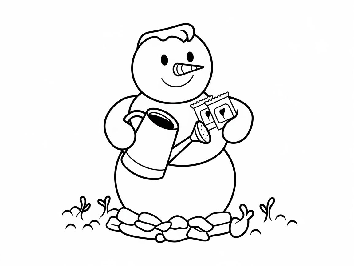 Create a Blooming Snowman Garden Scene