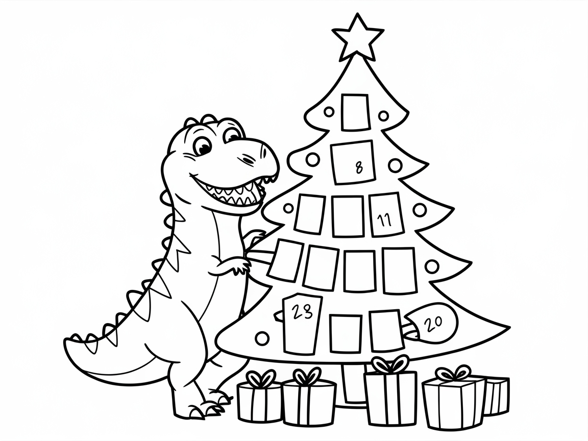 Countdown to Christmas with this Adventurous T-Rex