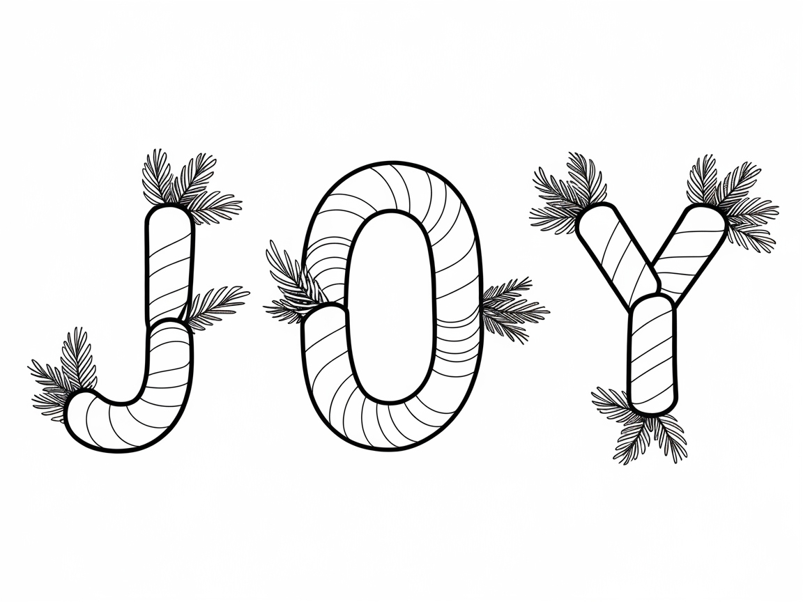 Candy Cane Letters Spelling JOY