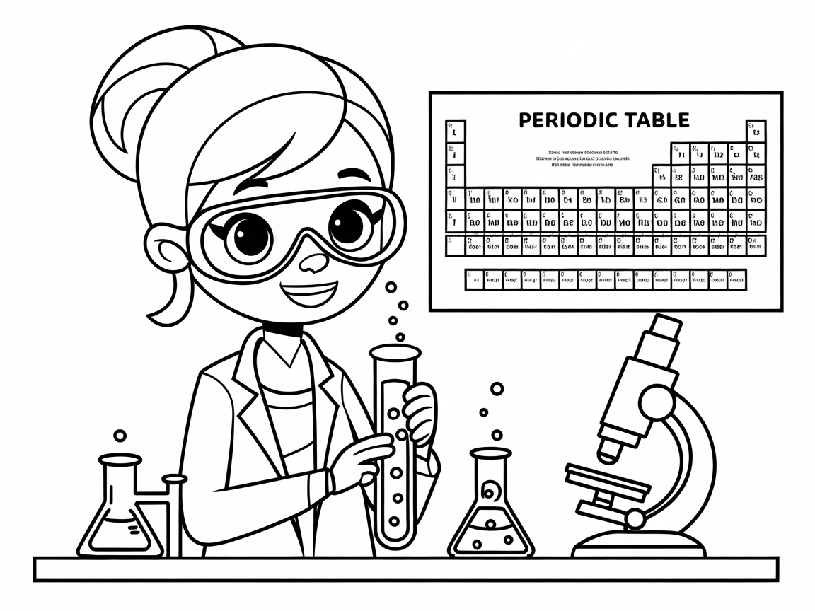 Explore Science with This Young Chemist Coloring Page