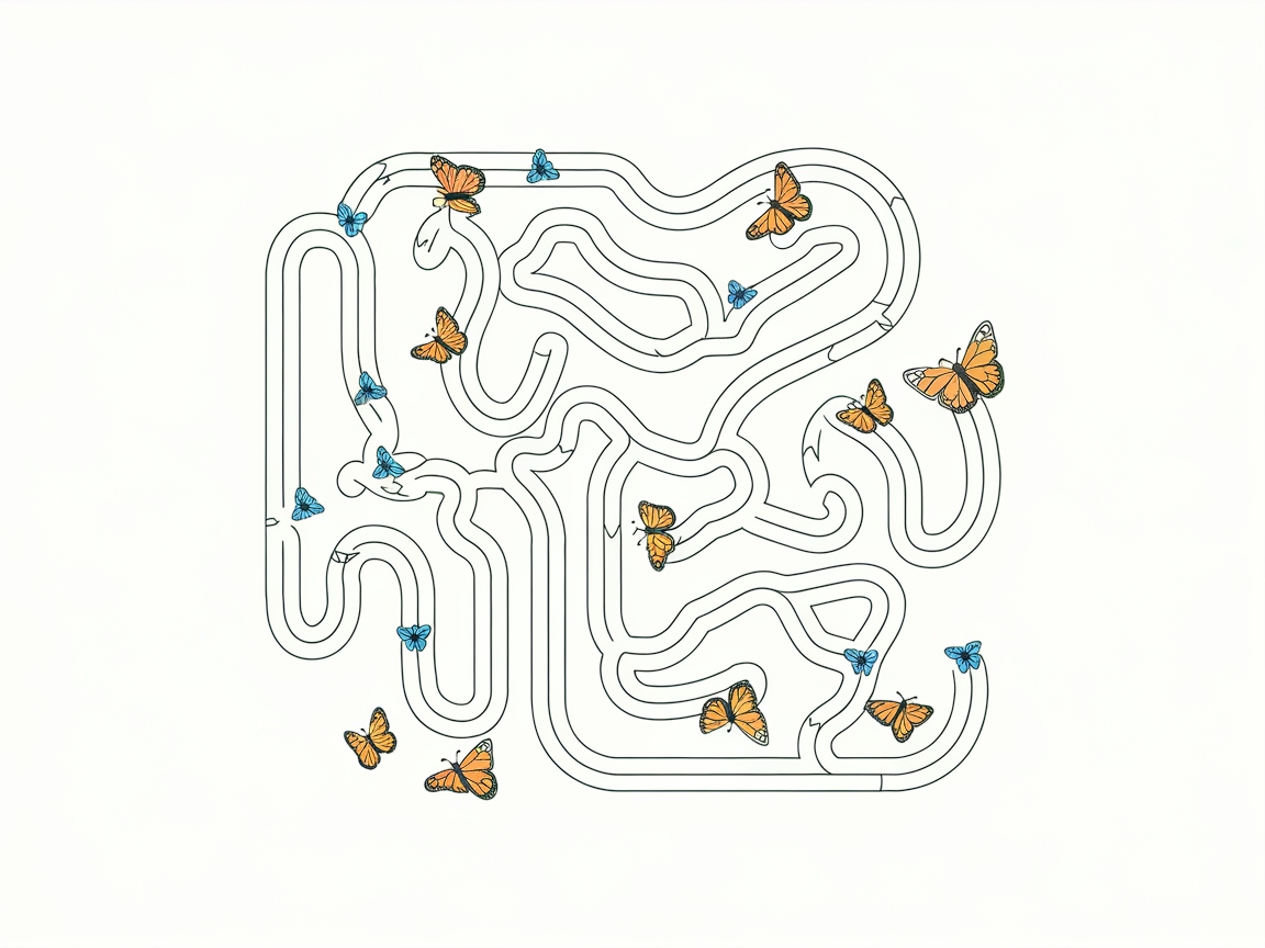 Navigate the Butterfly Maze