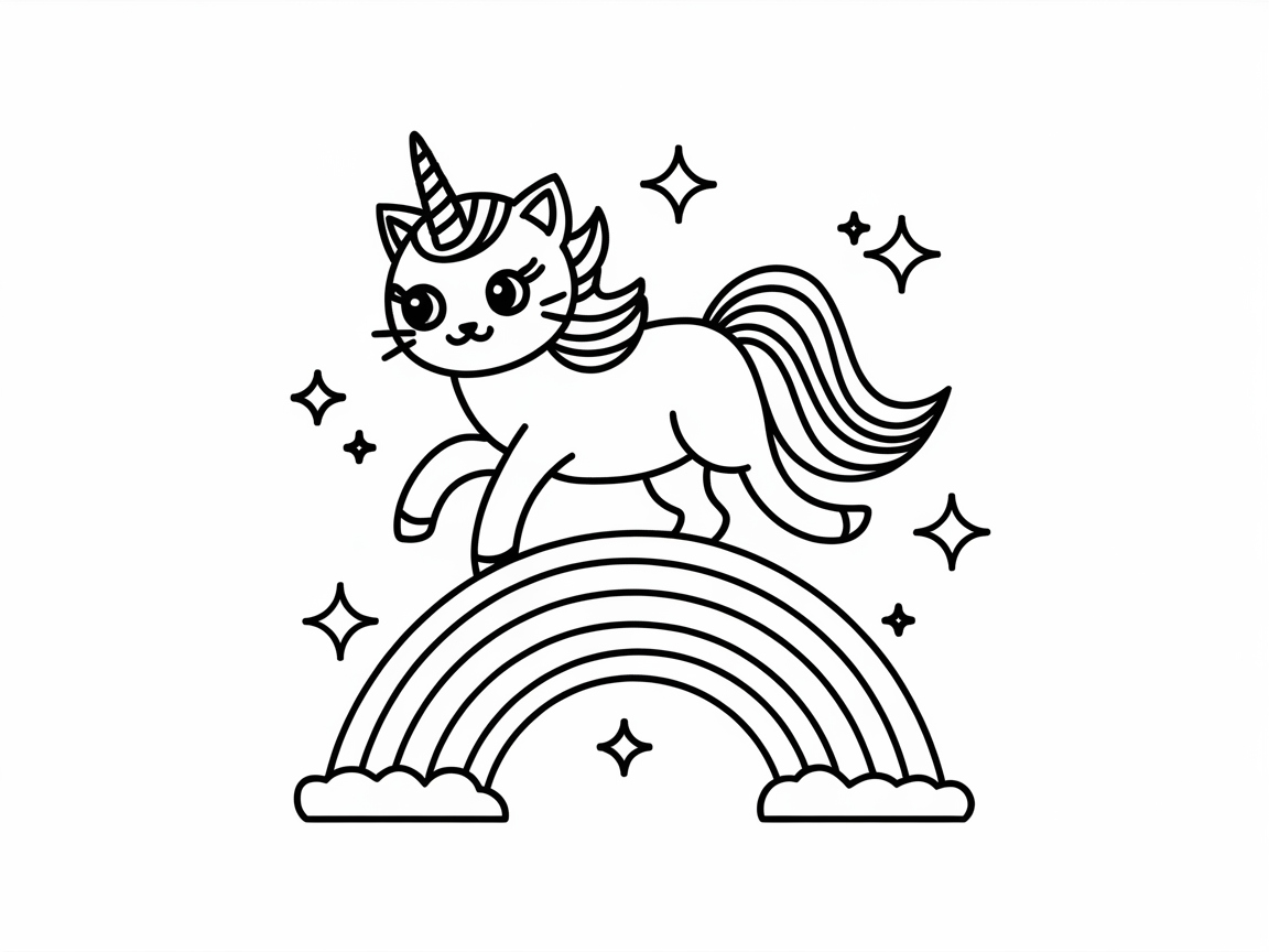 Prance with Joy in This Magical Cat-Unicorn Scene