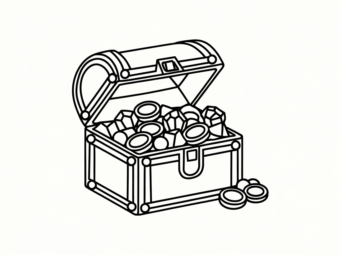 Dive into Adventure with This Treasure Chest Coloring Page