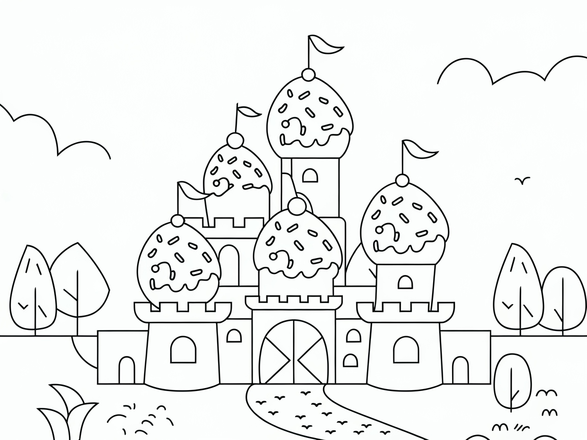 Enchanting Ice Cream Castle Awaits Your Artistic Touch