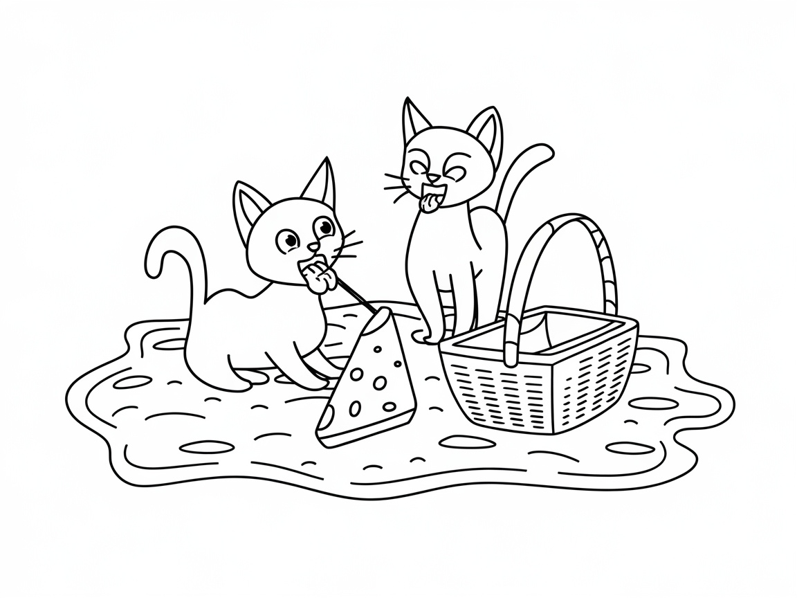 Picnic Time with Playful Kitties