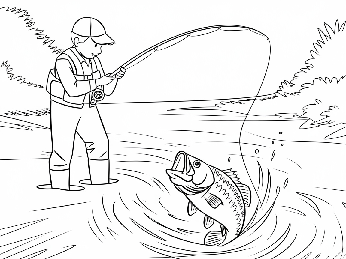 Exciting River Battle: Angler vs. Bass