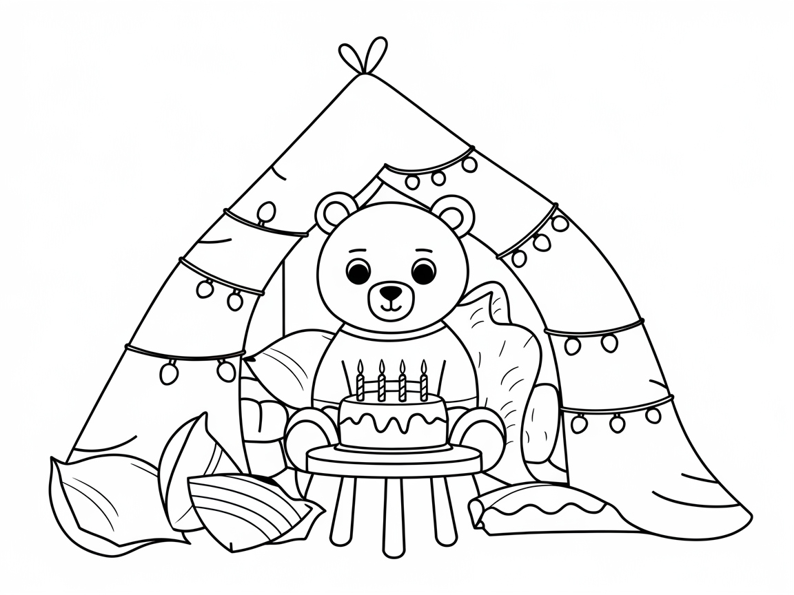 Campfire Comfort with the Birthday Tent Bear