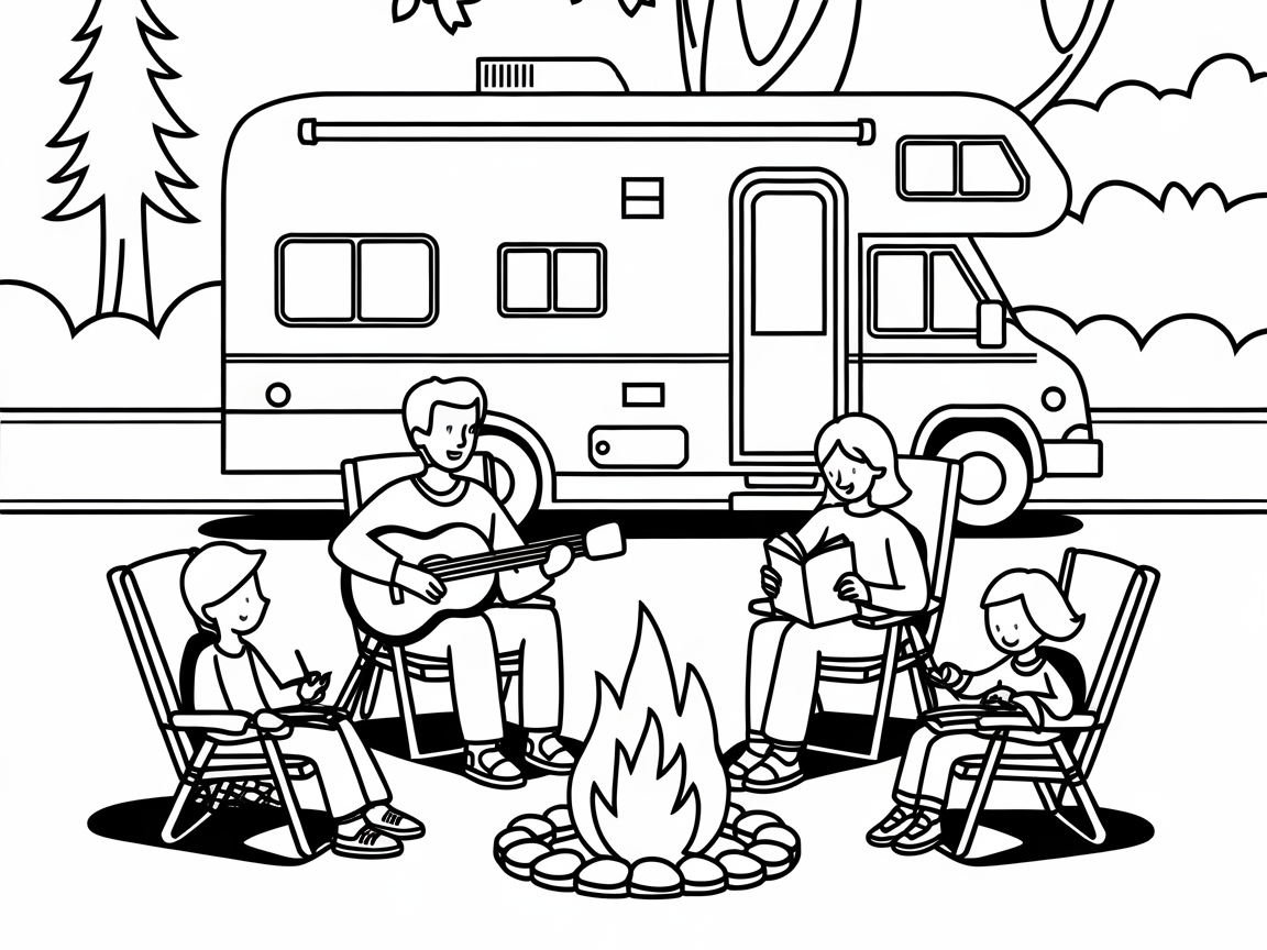 Campfire Jam Session by the RV