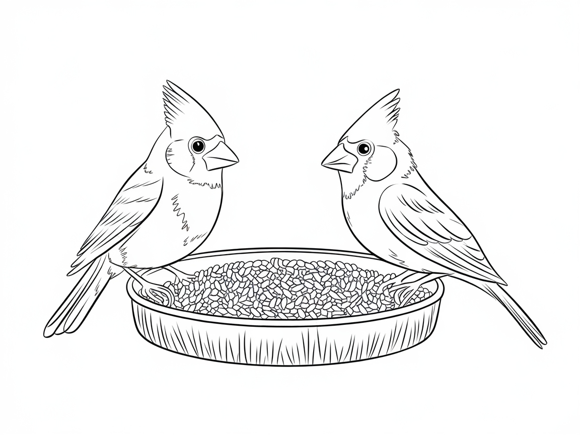 Charming Cardinals at the Bird Feeder