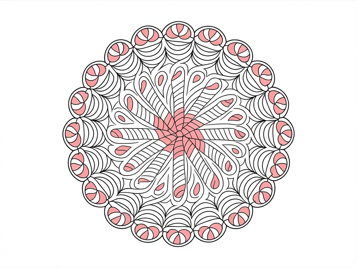 Intricate Candy Cane Mandala