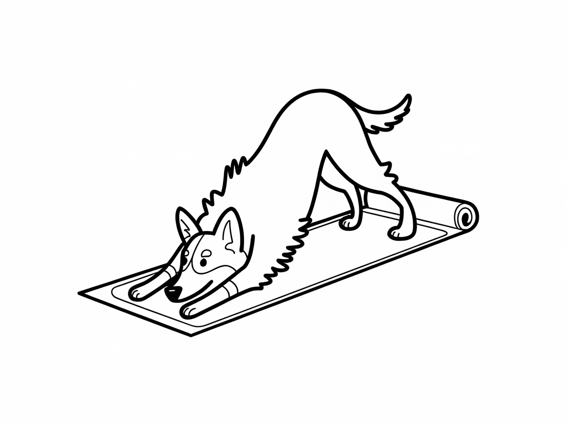 Border Collie Enjoys a Yoga Pose