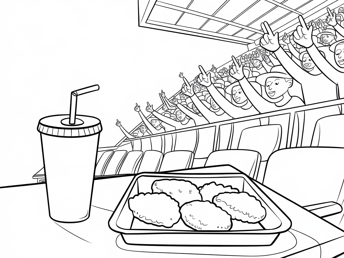 Stadium Snack Spectacle: Nuggets and Cheers