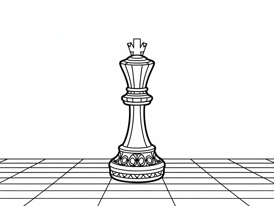 Royal Focus: Color the Majestic Chess King