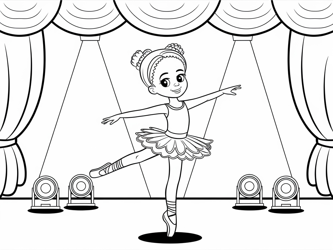 Step Into Grace with This Ballerina Coloring Page