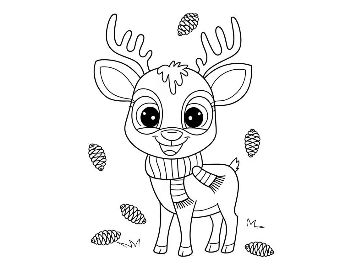 Cute Buck with Cozy Scarf