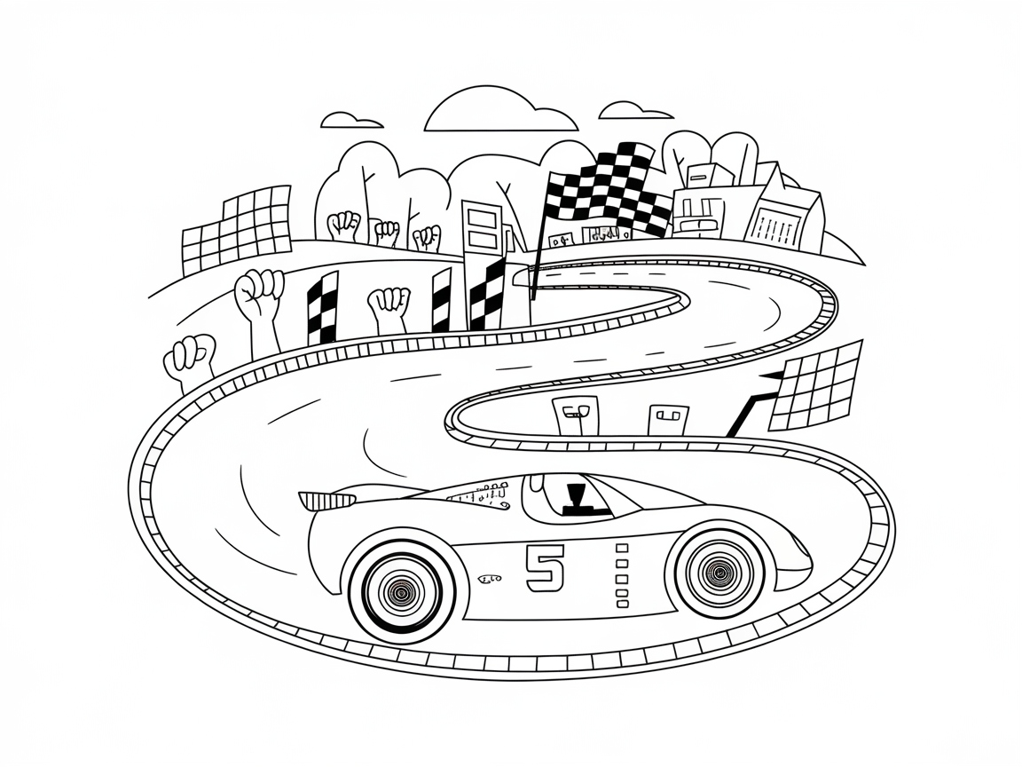 Rev Your Engines for This Race Car Coloring Page