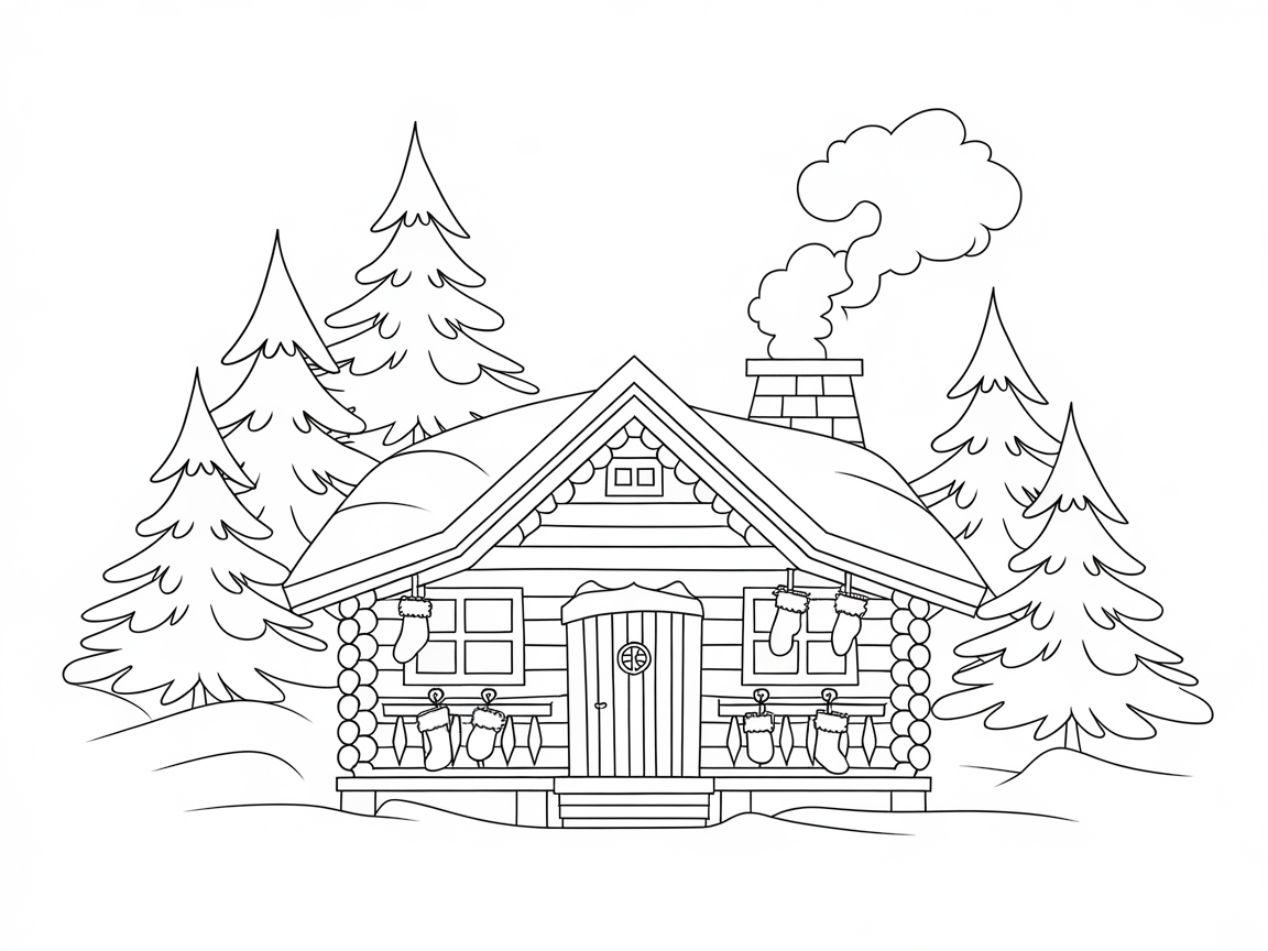 Rustic Cabin in a Winter Wonderland