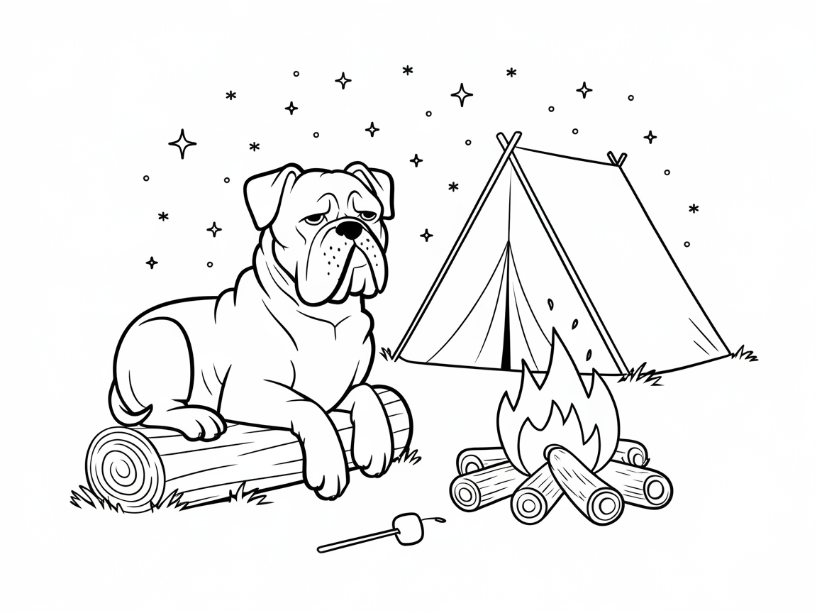 Cozy Camping Adventure with a Boxer Dog