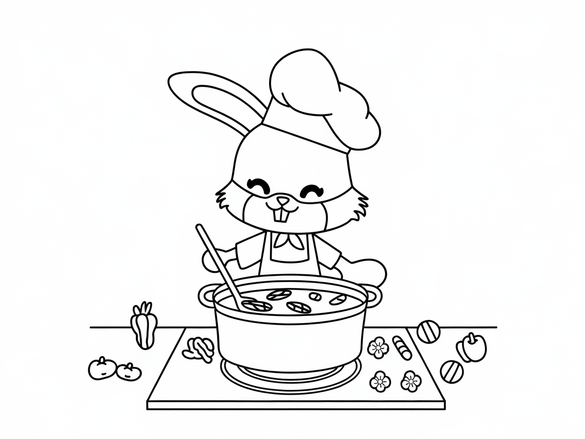 Cook Up Creativity with This Chef Bunny Coloring Page