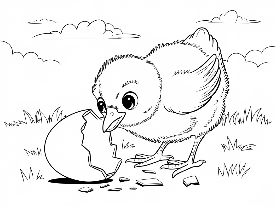 Adorable Chick Hatching Out of Its Shell